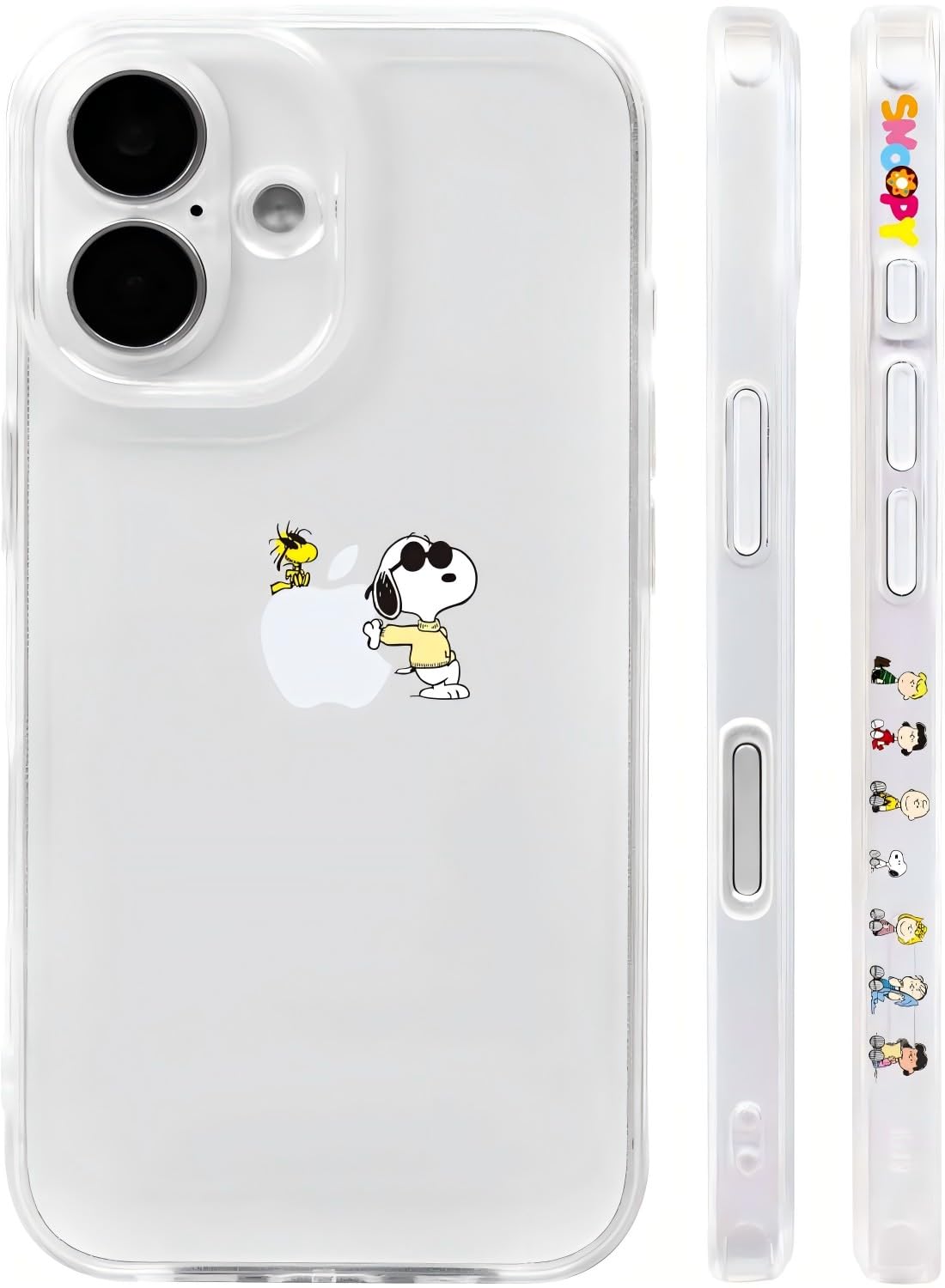 iPhone16 ケース スヌーピー スマホケース かわいい 全機種対応 側面設計 クリア TPU バンパー すり傷防止 指紋防止 全面 耐衝撃 ワイヤレス充電対応 人気 おしゃれ アイフォン16 ケース