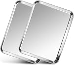 P&P CHEF Plaque de cuisson, plateau de cuisson en acier inoxydable, rectangle 17.3” x 13” x 1”, Non toxique & Utilisation durable, finition miroir & Lave-vaisselle sans danger