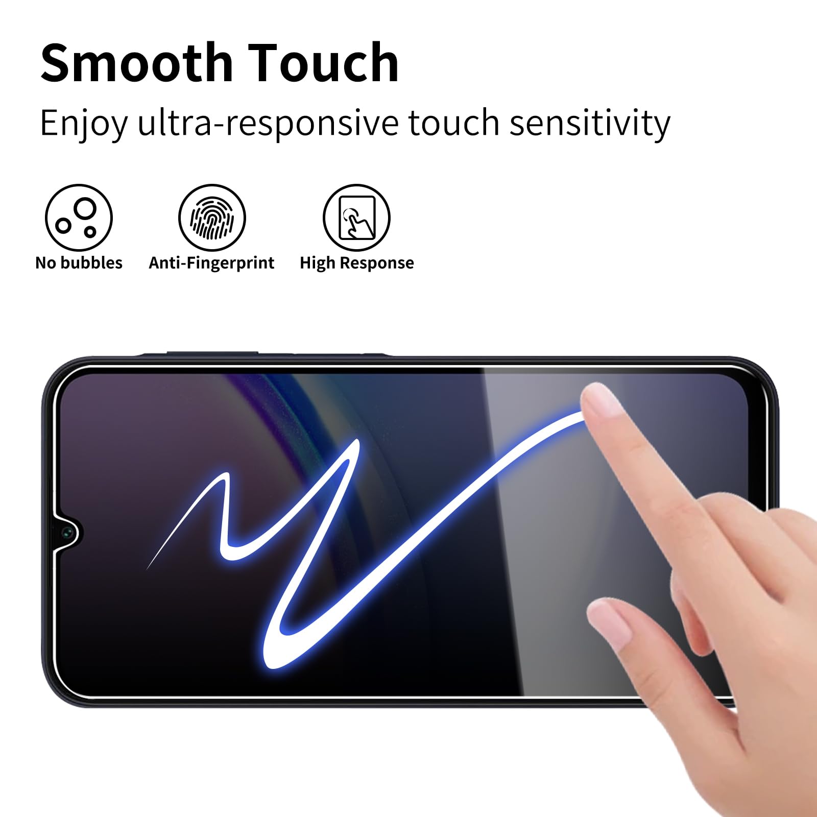 Paquete de 3 + 3 protectores de pantalla de privacidad para Galaxy A15 + protector de lente de cámara, película protectora antiespía, película de vidrio templado resistente a los arañazos, protección