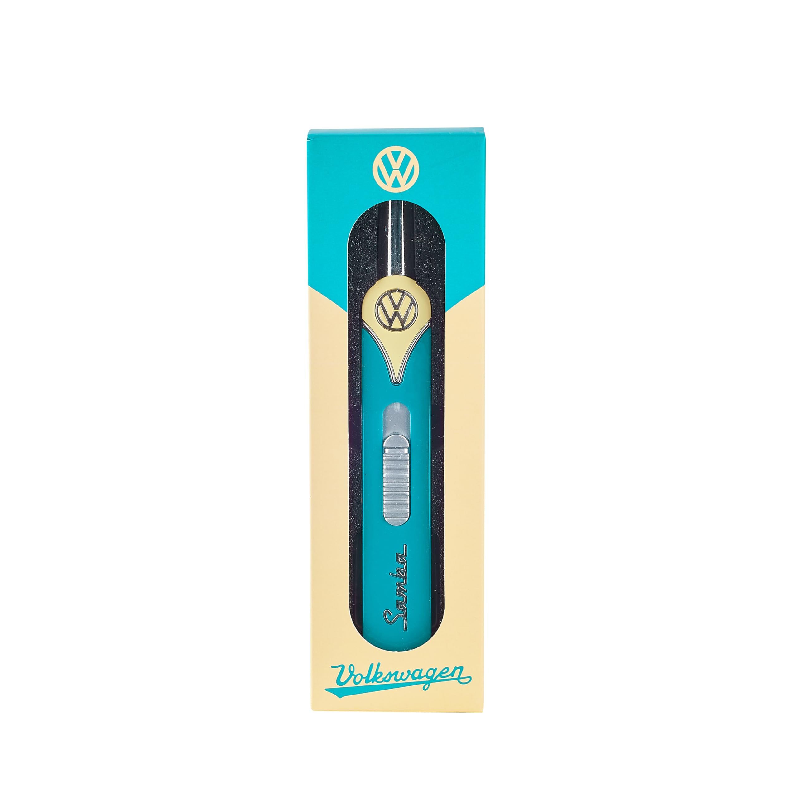 Brisa VW Collection – Briquet à Tige VW T1 Bulli Bus Rétro/Vintage en métal avec Long Cou, Rechargeable (Bleu/2,3 x 1,5 x 16,3 cm)