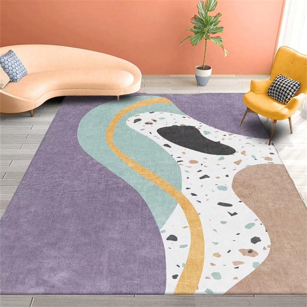 Tapis de maison violet 80x120cm pour éliminer les taches tenaces dans le salon
