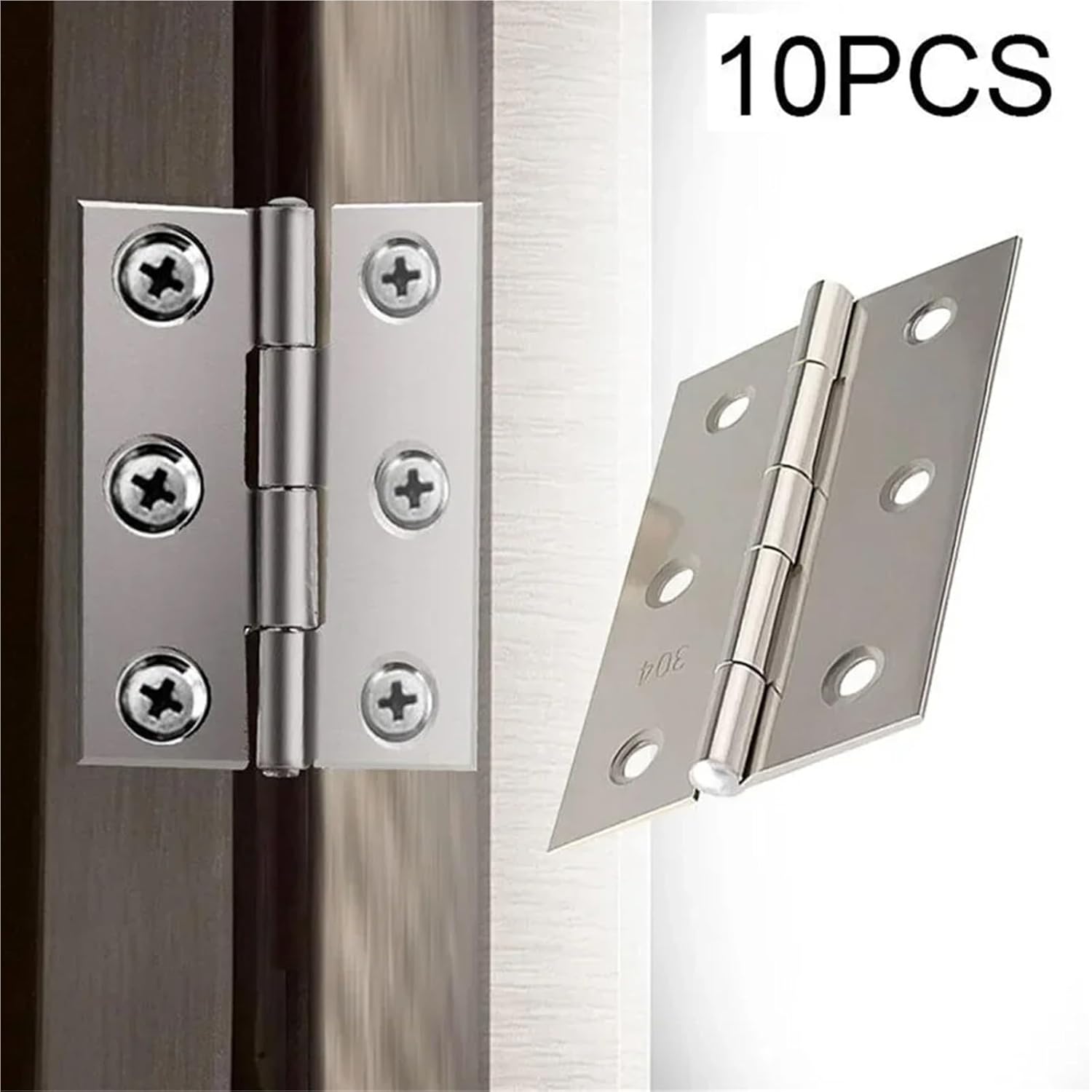 Eisenwaren 10pcs Stainless Steel Door Hinges Cabinet Doors Windows Wooden Box Flat Hinge Home Furniture Hardware Accessories