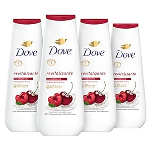 Dove Body Wash Revitalizante Cherry & Chia Milk 4 Count for Renewed, Healthy-Looking Skin Gentle Skin Cleanser with 24hr Renewing MicroMoisture 20 oz