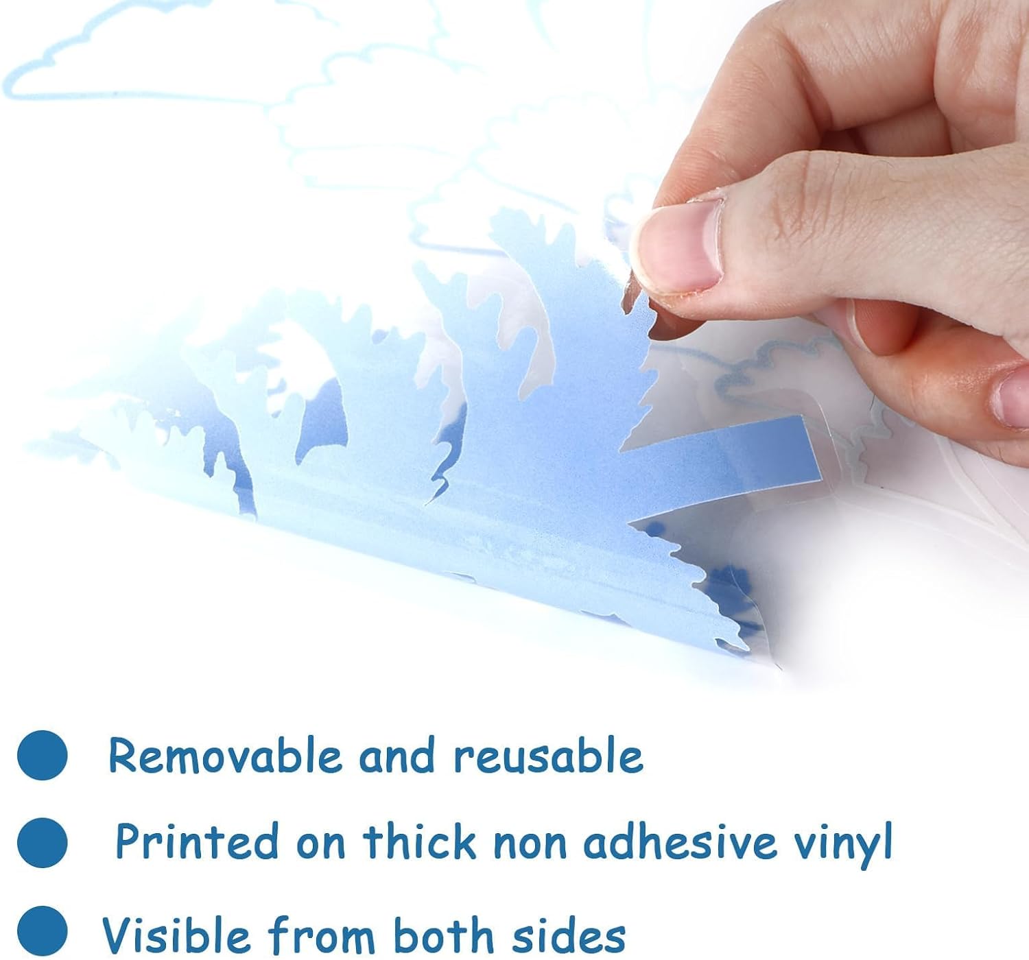 66PCS Winter Snowman & Tree Window Decals - Snowflake Glass Clings for Xmas Holiday Home Decor