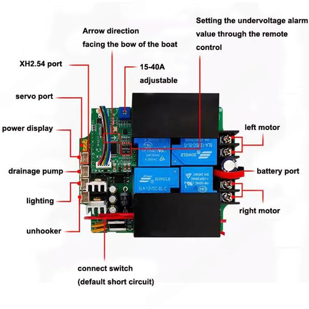 RX40G Fernbedienung 12V/24V Empfänger für Trawler RC Boot Modell Schiff RC Boot Modell Schiff Zubehör