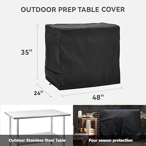 Miniatura 46 de Funda de comedor al aire libre, funda impermeable resistente para mesa de trabajo plana Royal Gourmet PC3401S y PC3401B, compatible con carrito