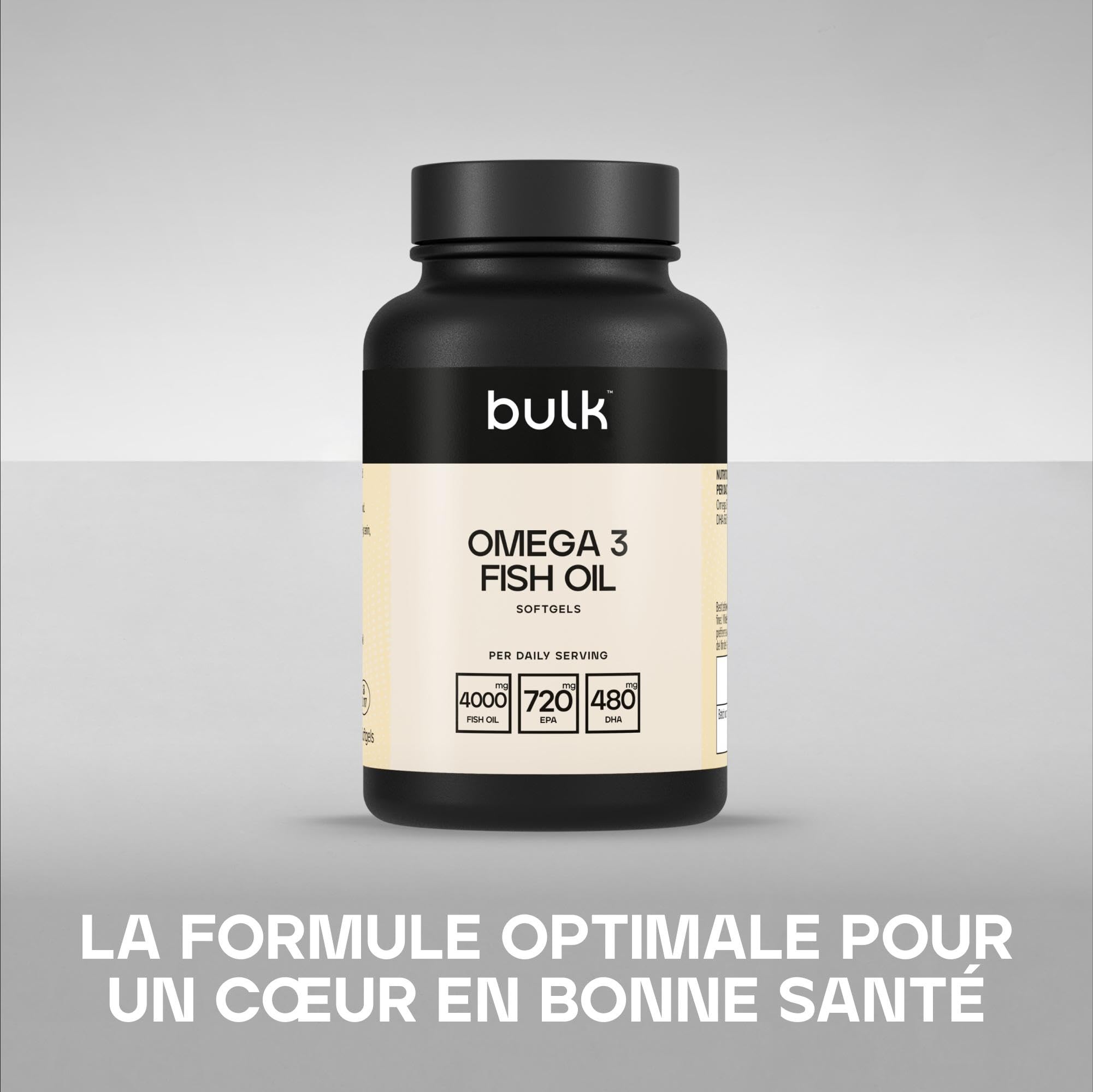 Bulk Gélules d'huile de poisson oméga 3, 1000 mg, paquet de 270, l'emballage peut varier