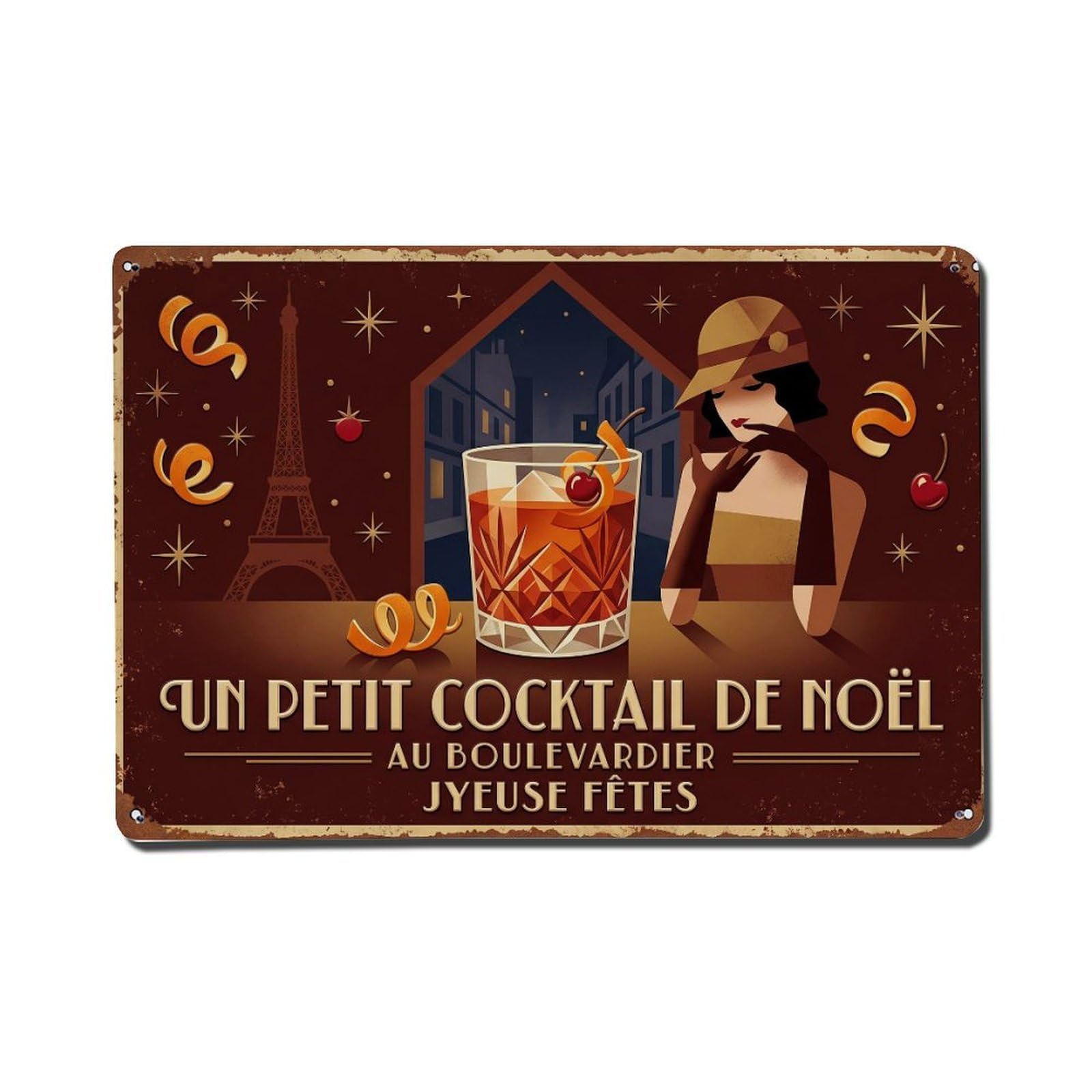 Boulevardier Caribbean Inspiration Metal Tin Sign Plaque Wall Decor for Cafe, Club Bar, Office, Home Garden Metal Poster 8x12Inch