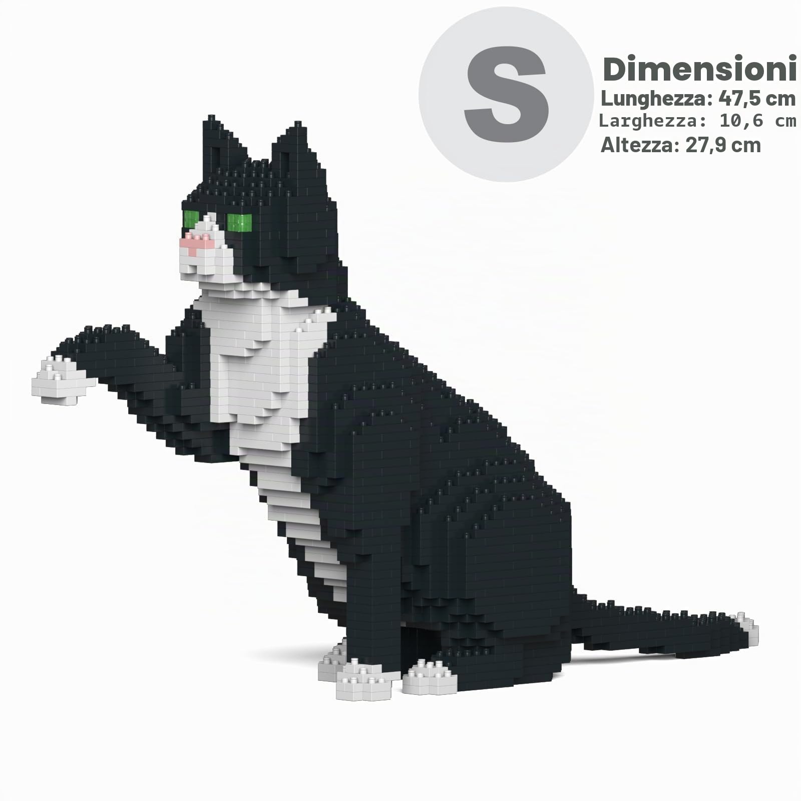 JEKCA | Tuxedo Cat 03S - Kit Mattoncini da Costruzione, Sculture in Blocchi da Costruire, Kit da Collezione, Perfetta Idea Regalo