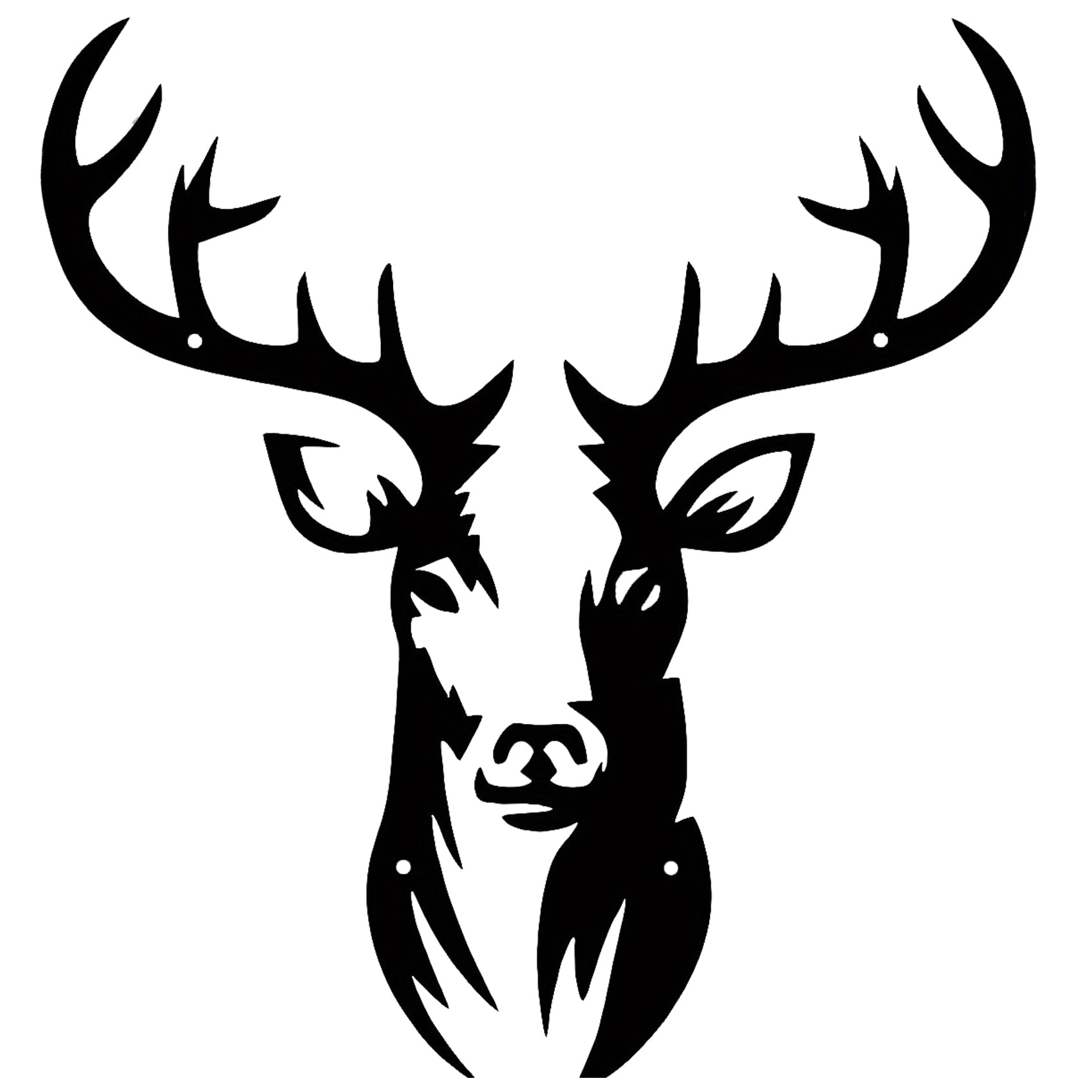 Huspox Grand Art Mural Cerf en Métal Décoration 41x45cm, Décoration de Chasse pour Salon