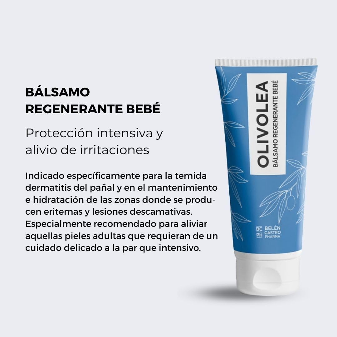 Olivolea Bálsamo Regenerante Bebé - Crema Pañal Protectora con Óxido de Zinc y Centella Asiática - Hipoalergénica, Apta para Piel Atópica y Sensible - Uso Desde el Nacimiento -100 ml