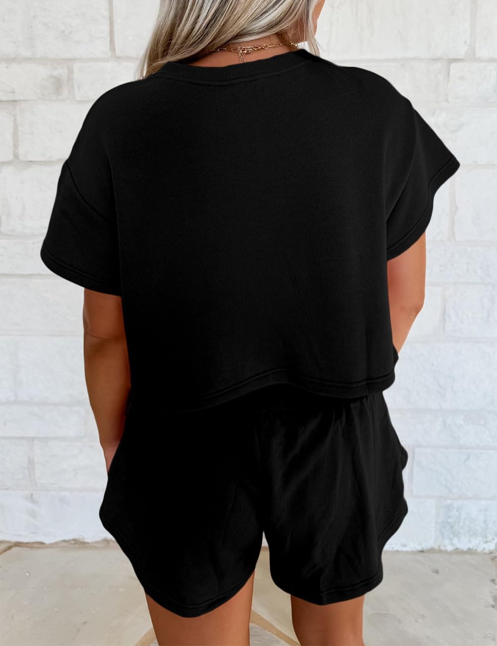 Ecosunny Women's Summer 2 Piece Sets Sweatsuits Casual Cropped Tee and Skort Set Matching Sets Trendy Lounge Outfits - Image 3