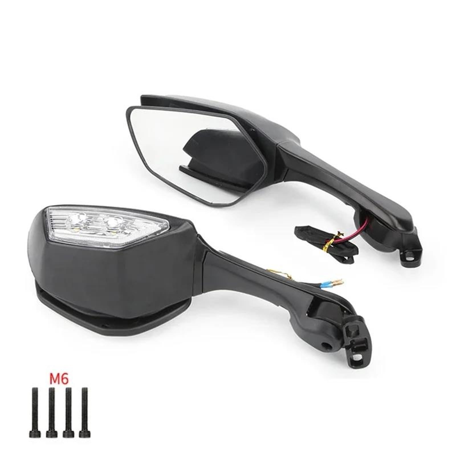 Espejo retrovisor de motocicleta con luz de giro para Ninja ZX 10R y H2 de 2011 a 2020