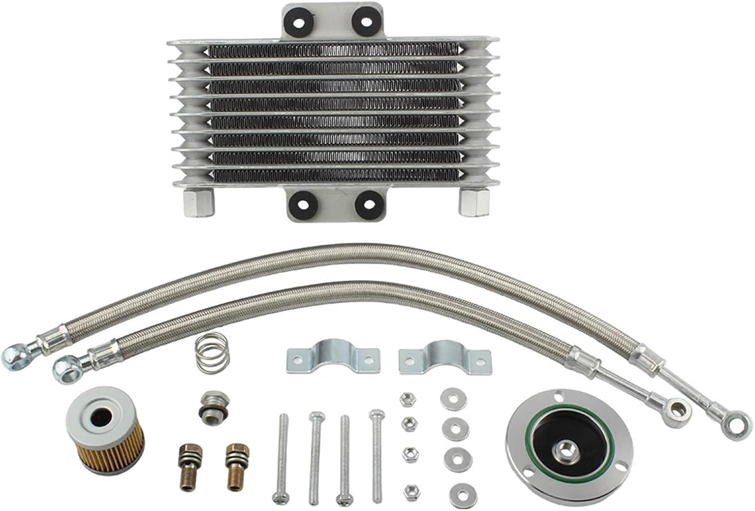 Car Oil Cooler Radiator Oil Cooler Radiator Kit For Suzuki GS GN GZ 100CC-400CC 125Ml Aluminum Engine