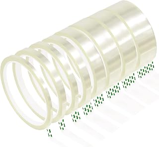 Cimeton 8Pcs 108ft Transparent Heat Resistant Tape, Heat Vinyl Press Tape, Heat Tape for Sublimation, Heat Press Transfer Tape for Professional for T-Shirt Fabrics DIY Crafts Coffee Cups Sublimation