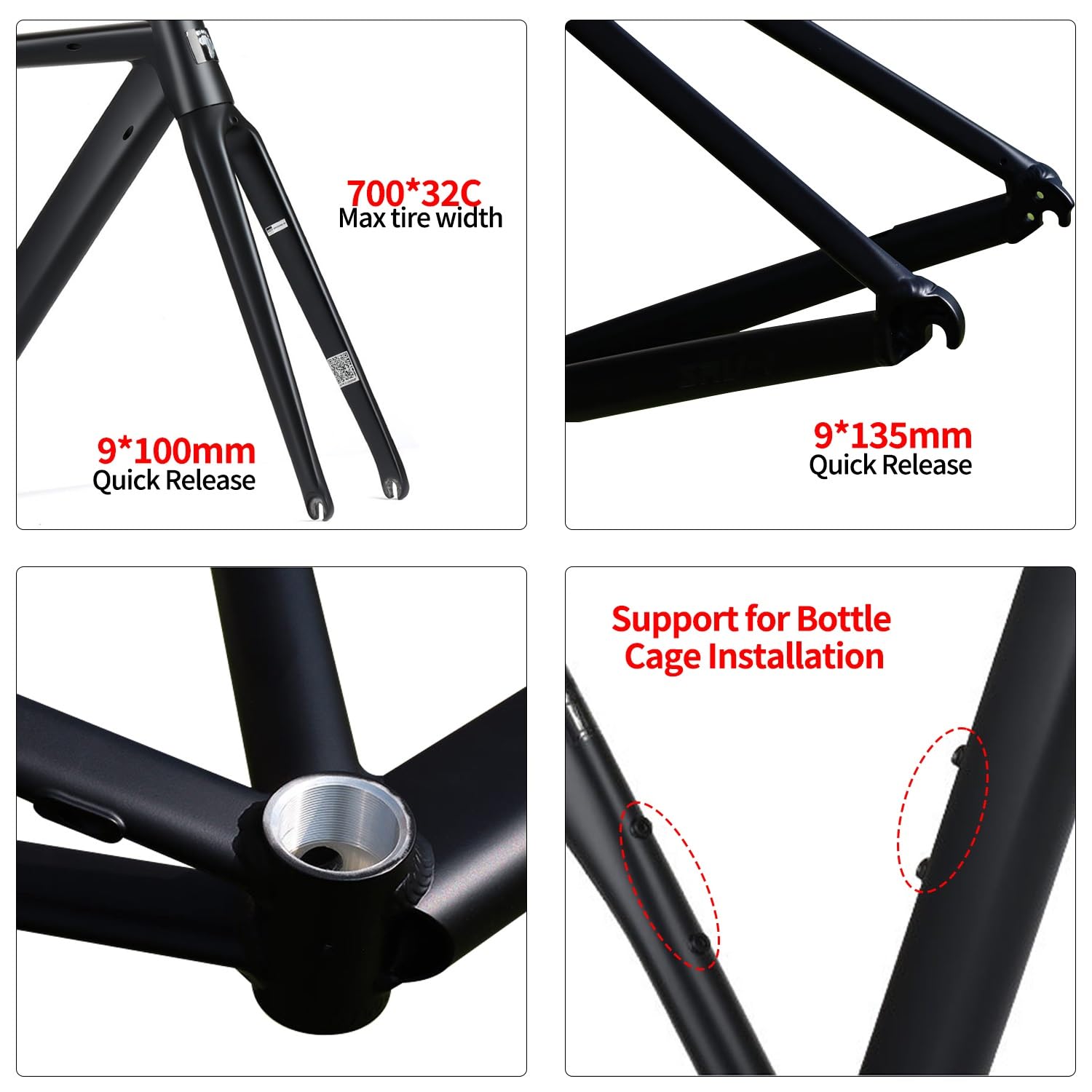 Amazon.co.jp: 700C ロードバイクフレームセット 50cm 52cm ブレーキ
