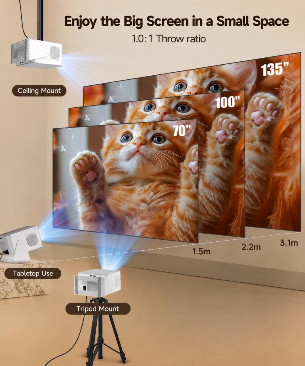 Magcubic Mini Projektor 4K - Android 14 Rzutnik Natywny 1080P HY350MAX