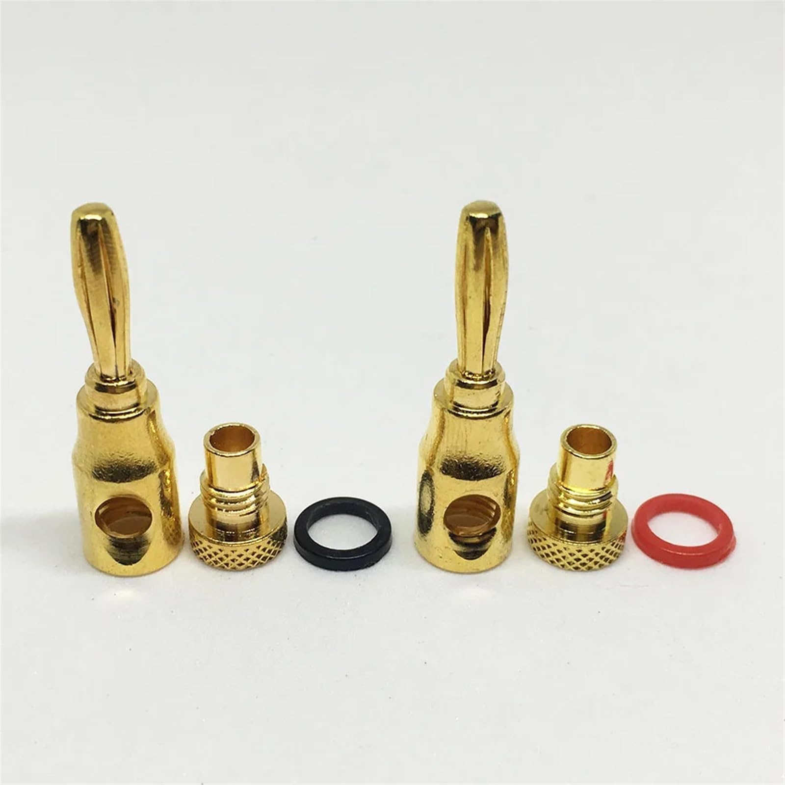 10 cavi per altoparlante musicale placcato oro con spina da 4 mm e connettore maschio tipo banana (rosso)