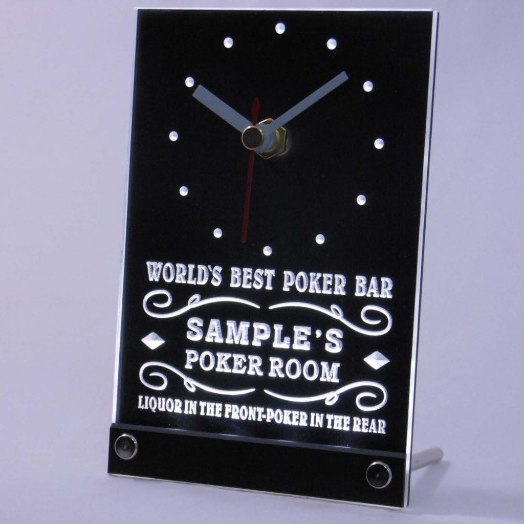 ADVPRO tncqn-tm Personalized Custom Best Poker Room Liquor Bar Neon Led Table Clock