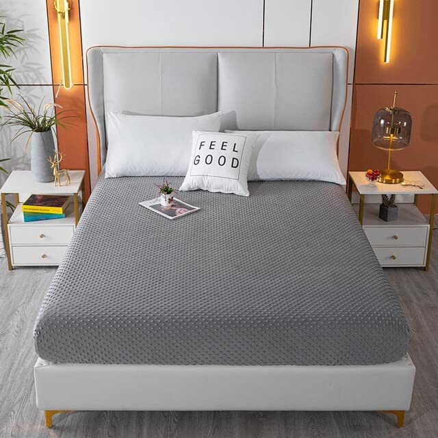 GHKLMassage Point Soft Mattress Cover Non-slip Protective Cover Warm All-inclusive Bed Cover For Autumn And Winter