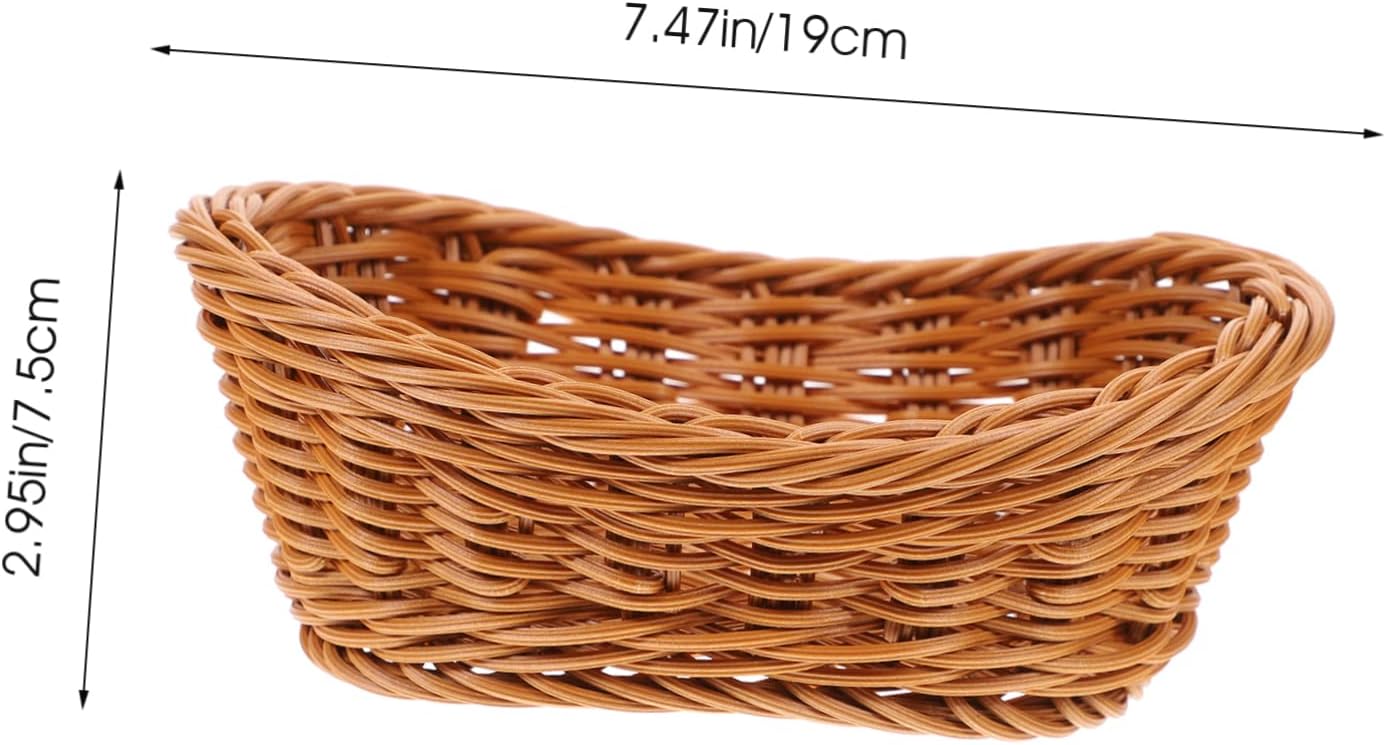MAGICLULU 5pcs Woven Storage Basket for Fruits Snacks and Vegetables Stylish and Vintage Design for Kitchen Restaurant and Home Decoration
