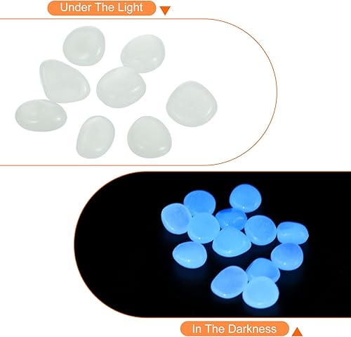 Miniatura 4 de MECCANIXITY 200 piedras brillantes de 13 a 0.669 in brillantes para decoración en la oscuridad, piedras luminosas, decoración de bricolaje blanco