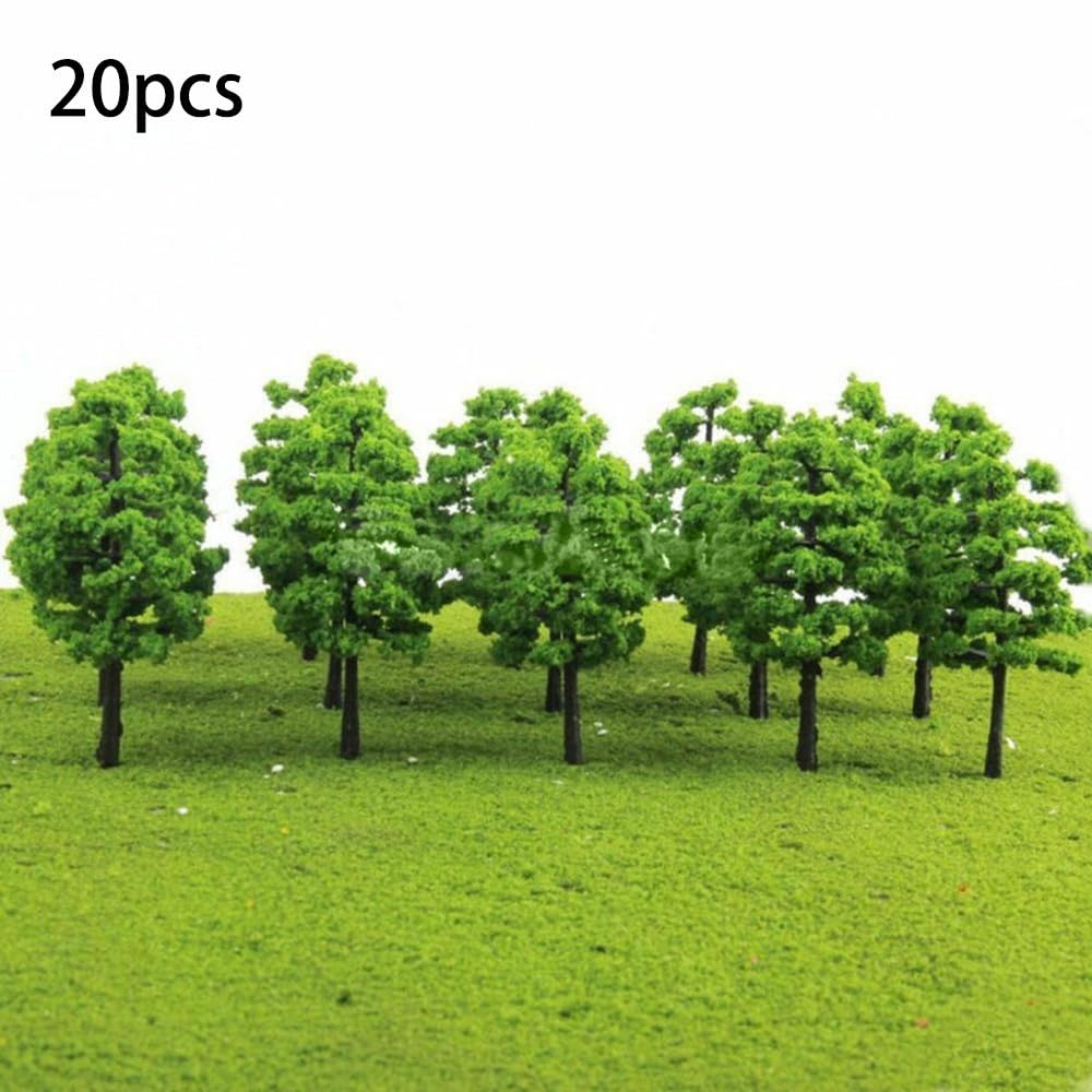 Lot de 20 arbres miniatures pour diorama et décoration de paysages miniatures