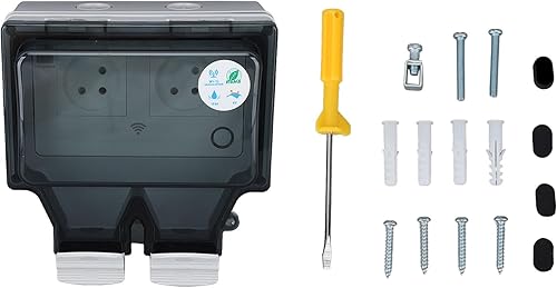 Miniatura 7 de Enchufe impermeable inteligente WiFi, impermeable IP66, estándar de Israel, 16A 110 a 250V, conexión WiFi, control de voz, control de aplicación,