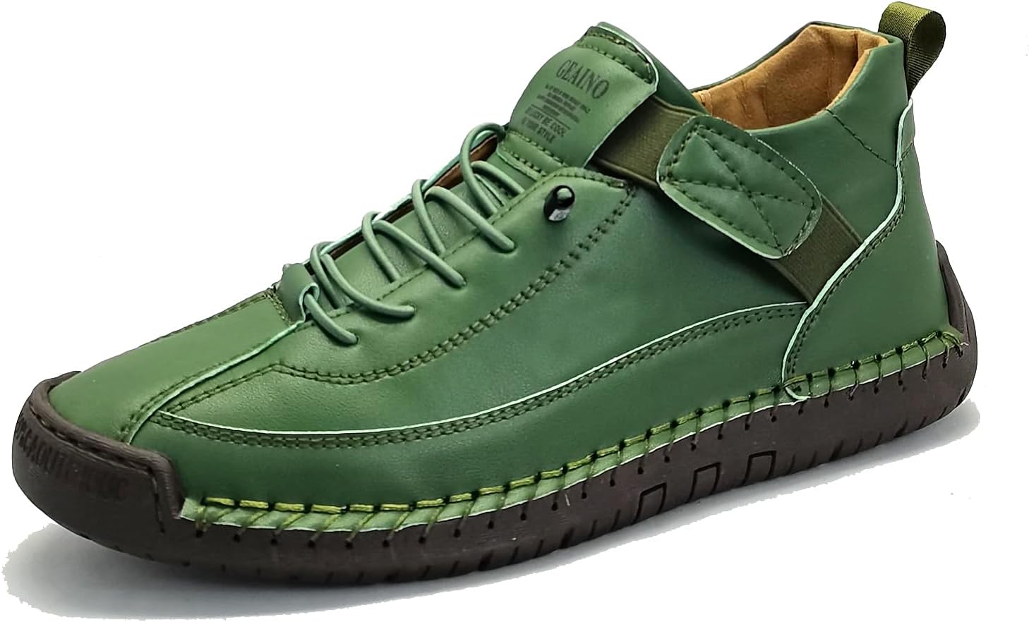 Women Vintage Leather Ankle Boots Handmade Casual Shoes with Non-Slip Sole and Comfortable Fit