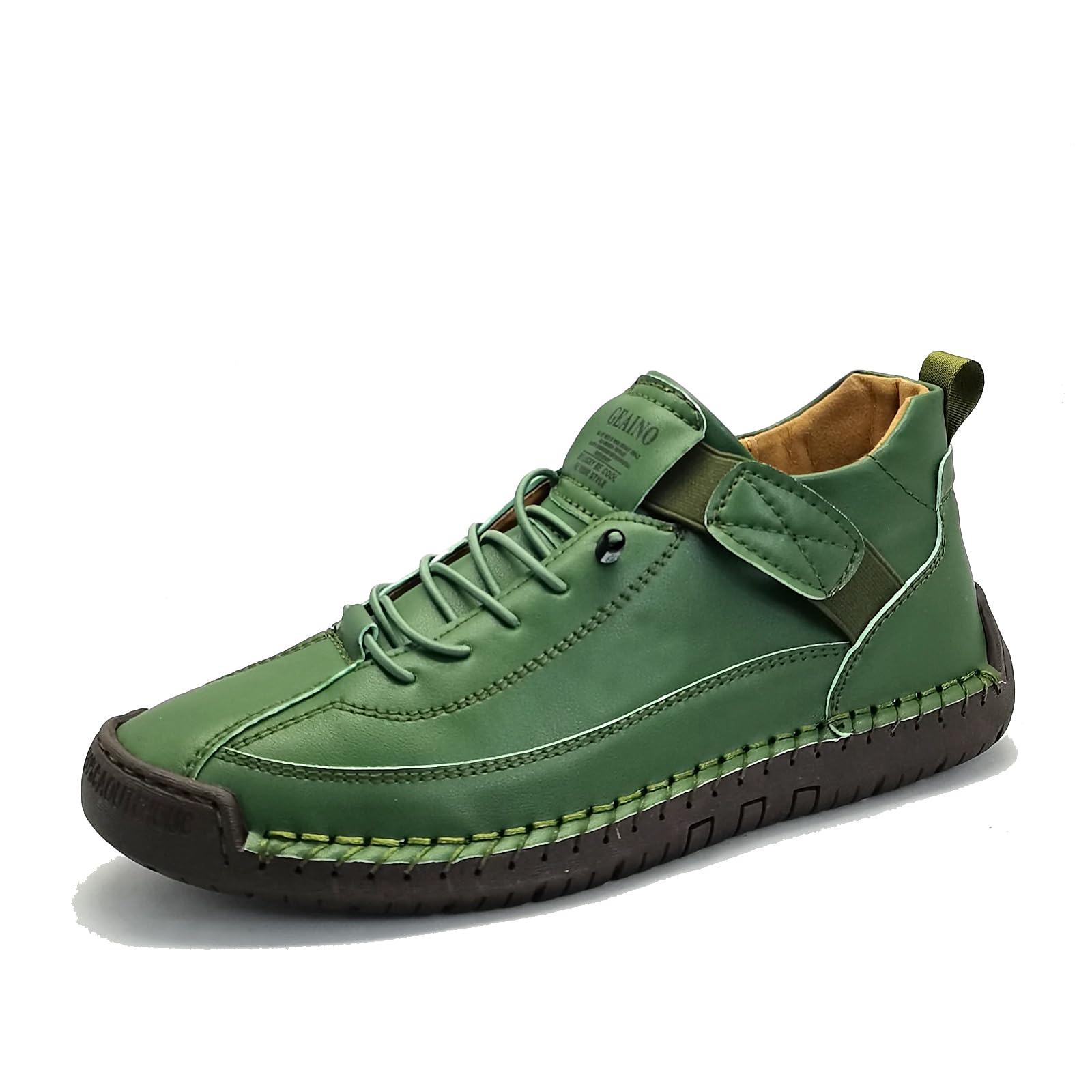 Women Vintage Leather Ankle Boots Handmade Casual Shoes with Non-Slip Sole and Comfortable Fit