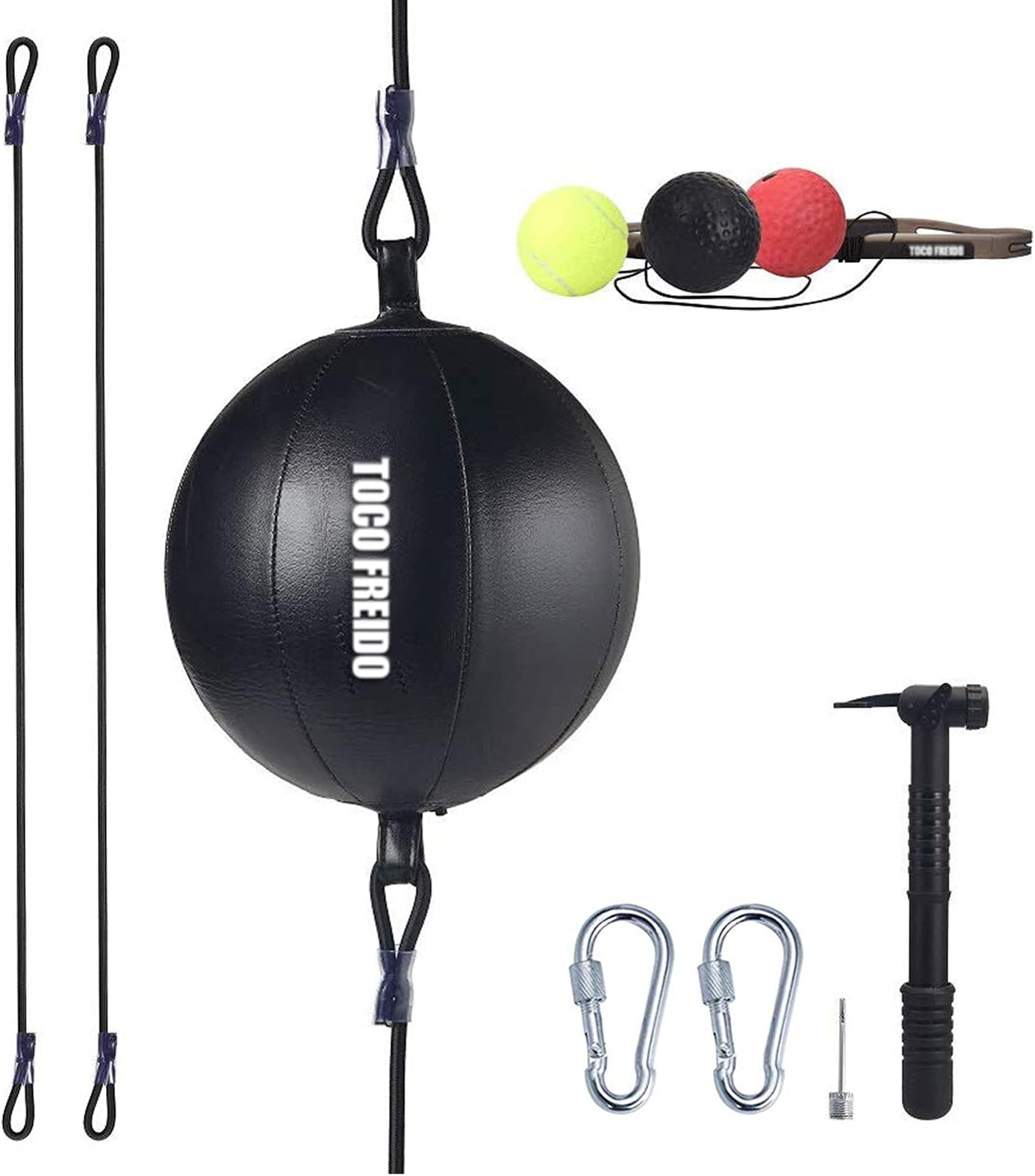 TOCO FREIDO Double End Punching Ball, Speed Bag with Difficulty Levels Boxing Reflex Ball with Headband, Perfect for Reaction, Agility, and Hand Eye Coordination Training