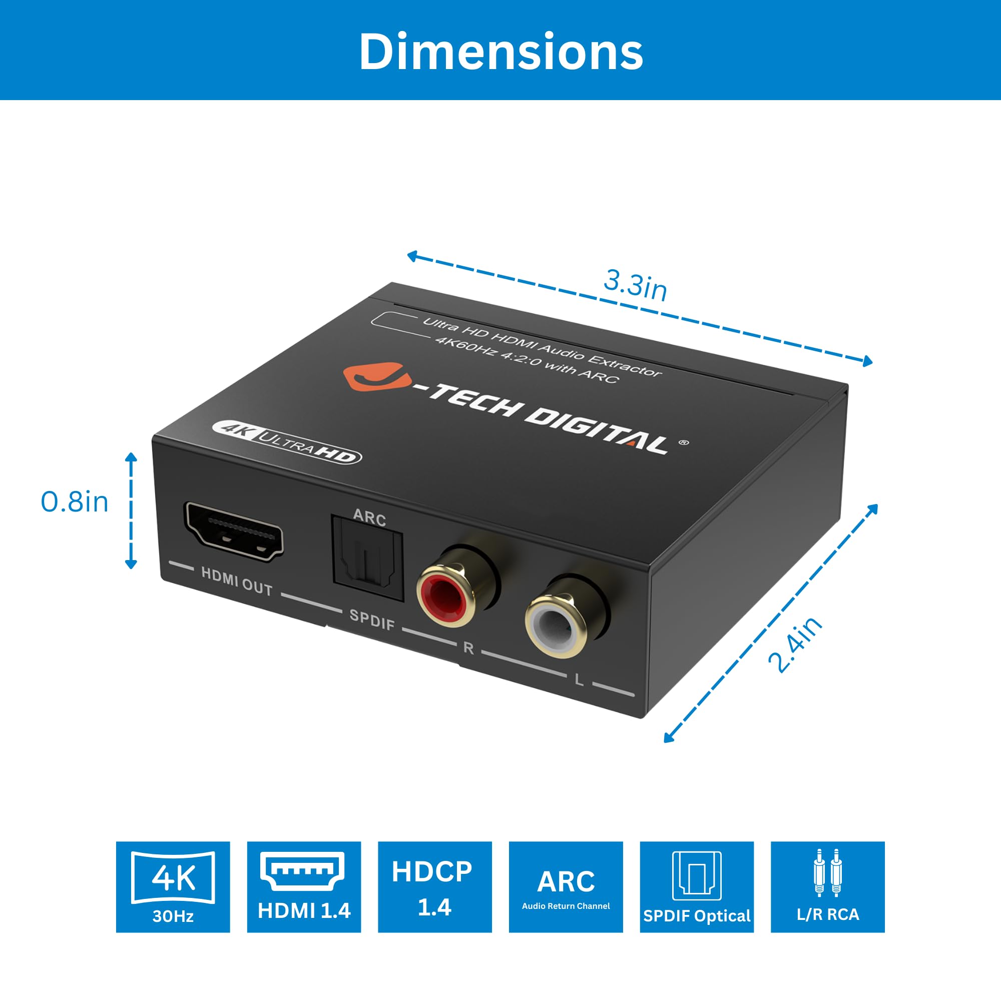 Amazon.com: J-Tech Digital HDMI Audio Extractor 4K 60Hz HDMI to