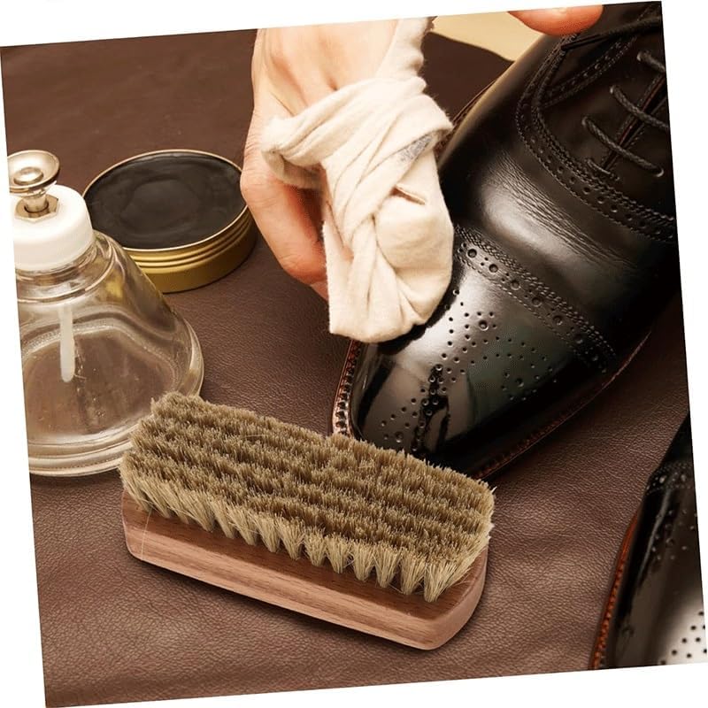 Beech Brush Shoe Polish Boot Solid Wood Handle Leather