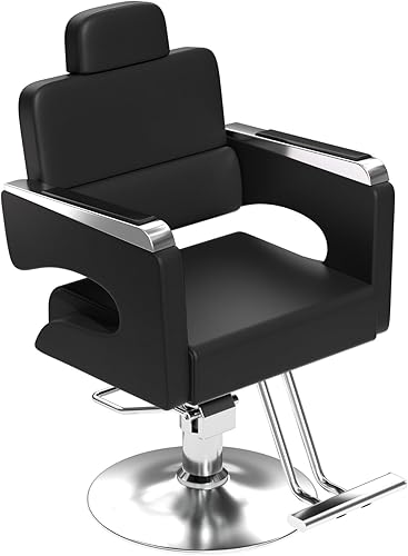 Miniatura 1 de Cuute Silla de salón para estilista, silla de peluquero con bomba hidráulica resistente, silla de estilista giratoria de 360 grados, equipo de