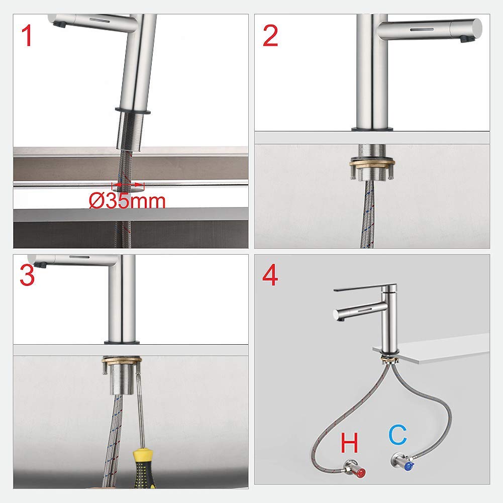 Grifema G11002A Dotknij umywalki LED, szary, 3/9 cala