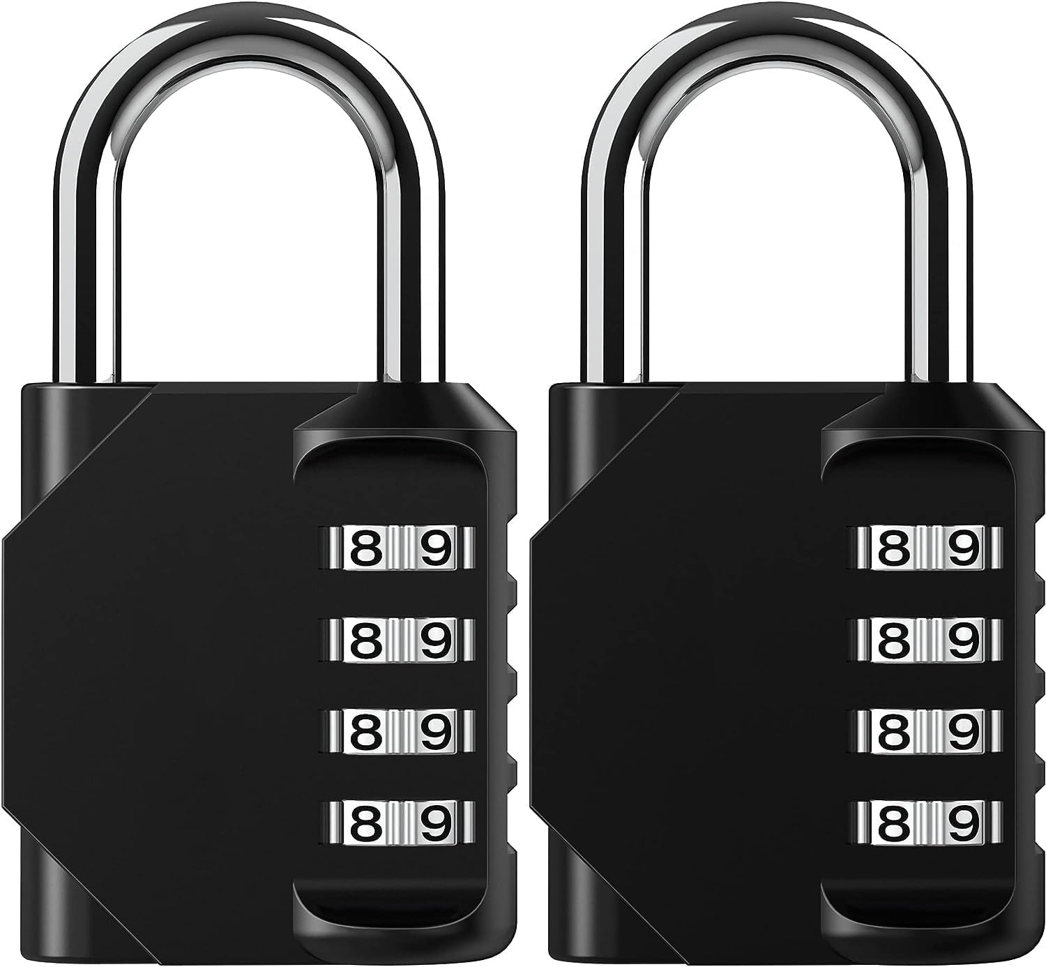 Combination Lock, 4 Digit Combination Padlock for Luggage, School Gym Sports Locker, Fence, Toolbox, Case, Hasp Cabinet Storage. 2 Pack Locker Lock (2 Pack Black)