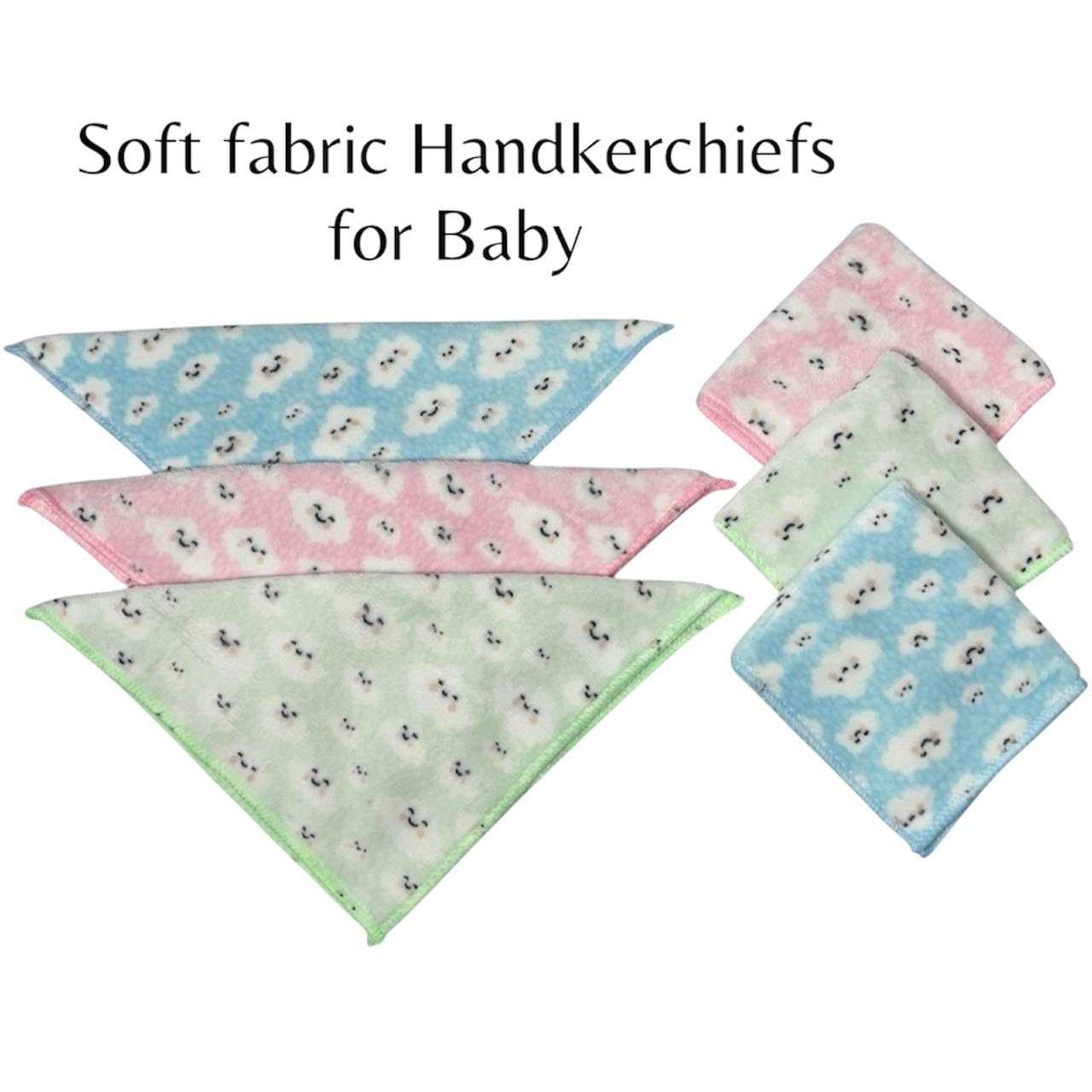 DEWALL STYLE Microfiber Handkerchiefs for Baby/Kids & Girls | Super Soft & Absorbent Hanky | Gift for Newborn Babies | Multicolor Hankies(Teddy Print Rumal) Set of 6 & 12 (12) 1