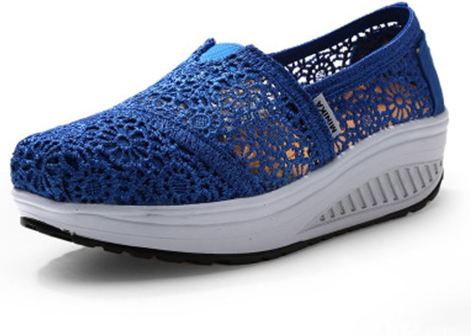 Women's Shoes Rocker Soles Mesh Breathable Platform Lightweight Comfortable Trainers Sneaker Fitness Outdoor Summer