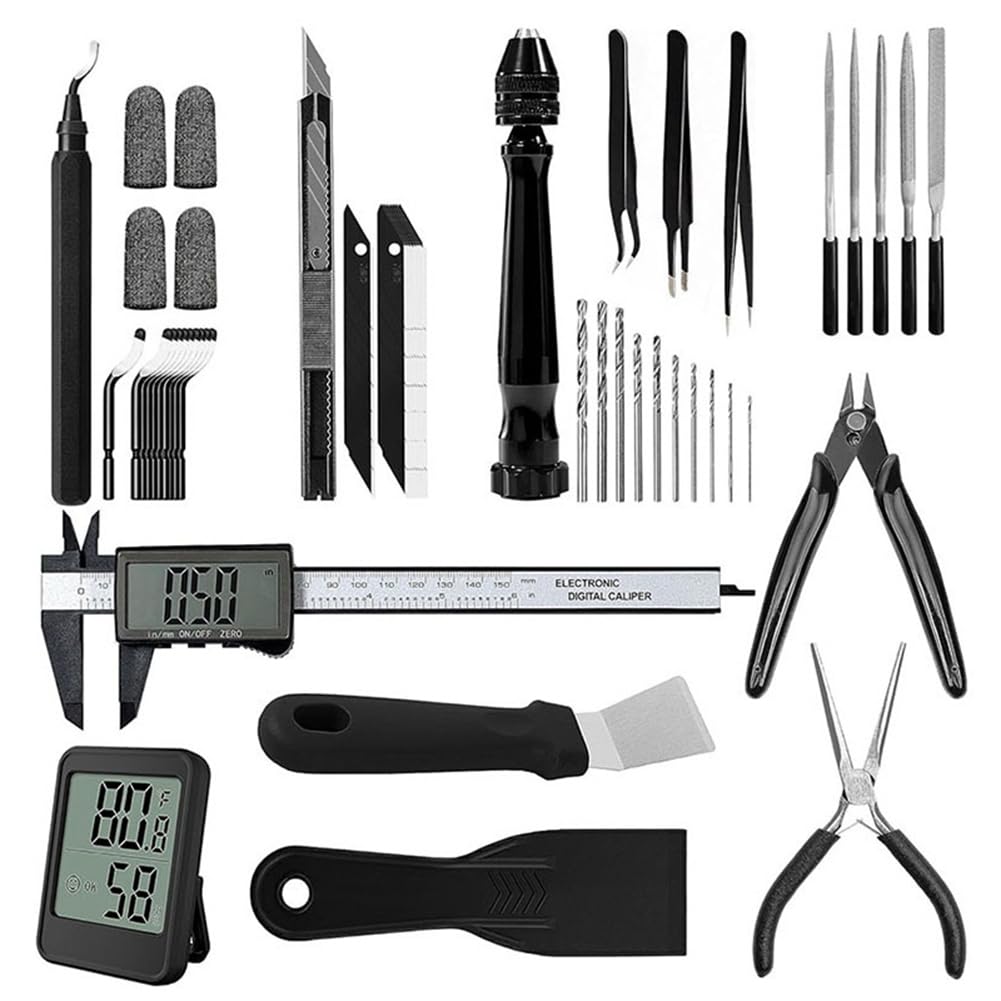 Kit de Herramientas para Impresora 3D, Herramientas para Impresora 3D para Quitar, Alisar, Terminar, Desbarbar, Tallar y Perforar Accesorios para Impresora 3D