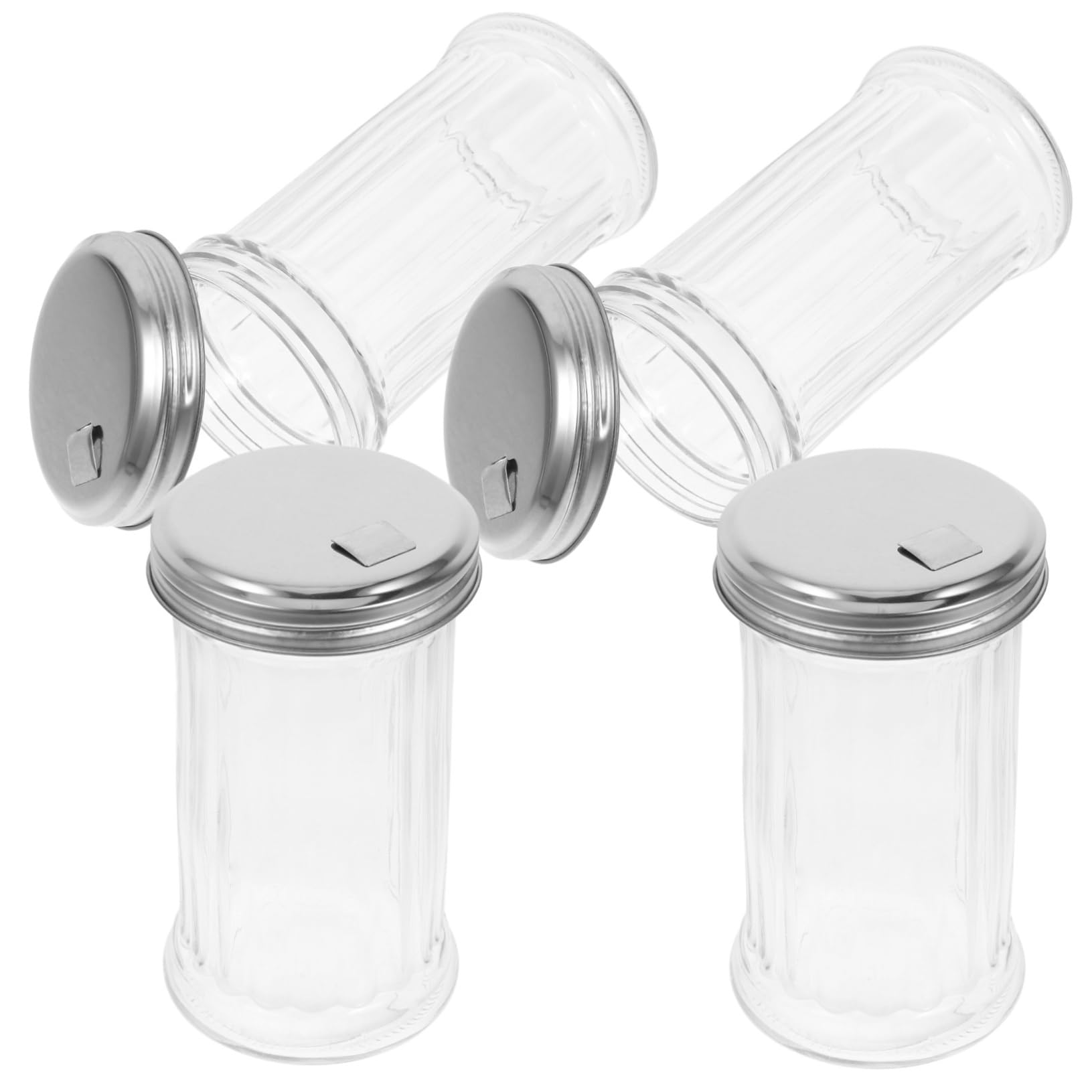 Juego De 4 Frascos De Condimentos De Vidrio De 330 Ml, Salero y Pimentero De Cristal, Dispensador Sellado Sin Tapa Para Cocina y Barbacoa, Utensilios Para Condimentar Hogar y Restaurante