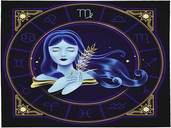 Virgo Zodiac Sign Astrology Constellations Blanket Throw Bedding Room Decor Flannel Blankets for Bed Sofa 80