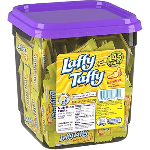 Wonka Laffy Taffy, Banana Flavor, 145 count tub (Pack of 1) Cover