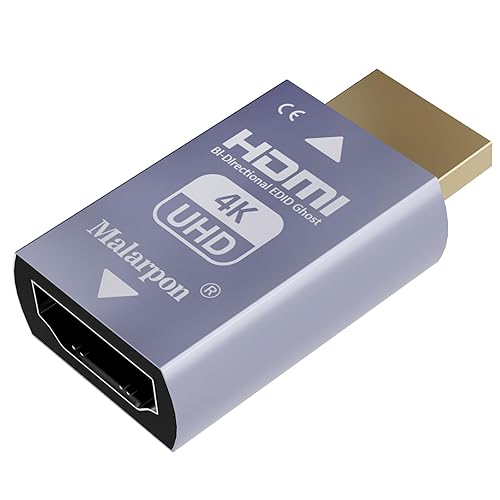 Malarpon Hdmi Edid Emulator Passthrough 3rd Generrtion Aluminum fit Headlesskeep The EDID of The Monitor Active Switches and Extenders 3840x2160@59Hz 1P