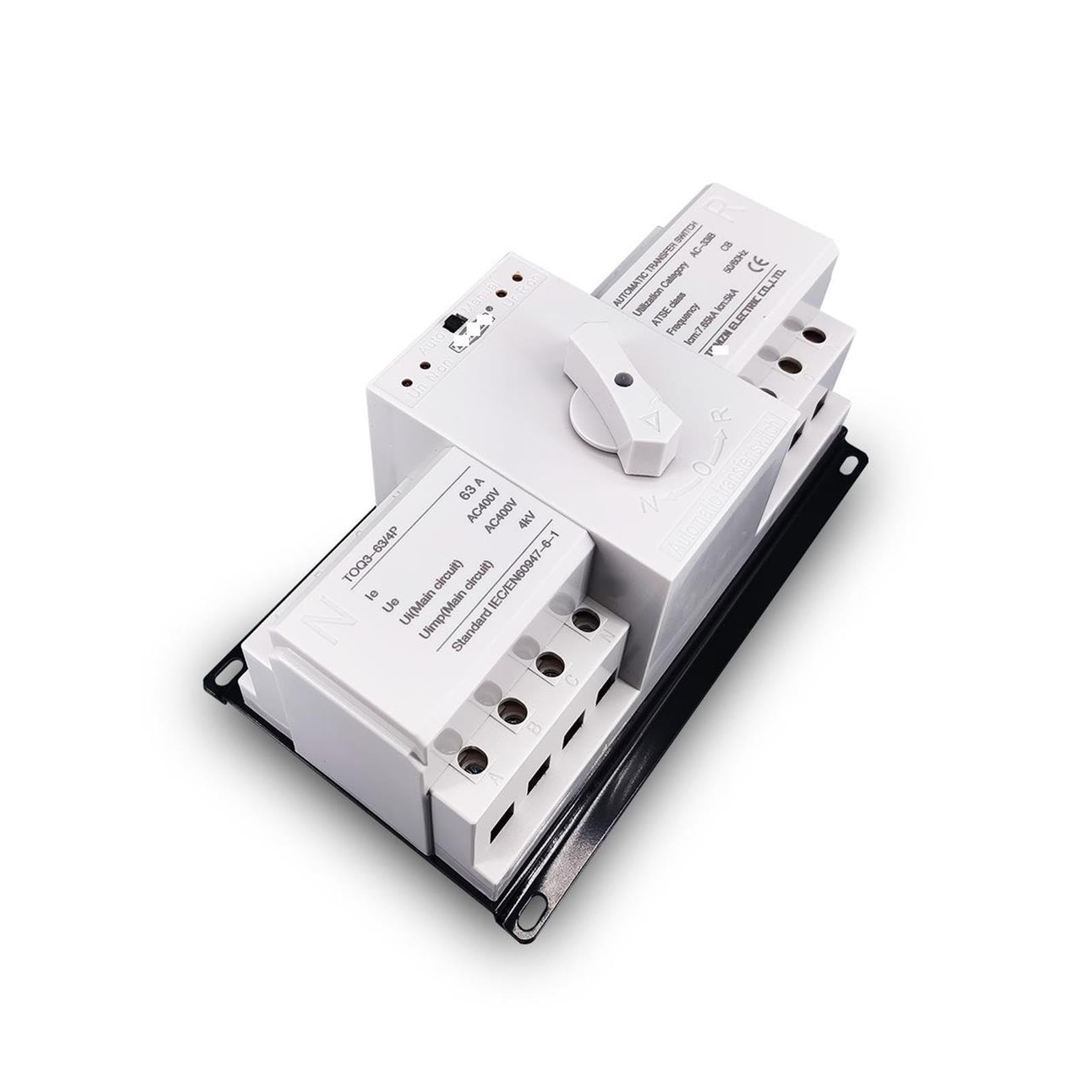 4P 63A 380V Type Dual Power Automatic Transfer Switch ATS(2 input 1 output)