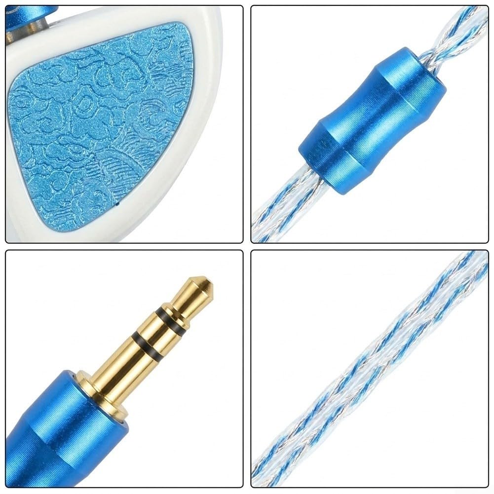 Auricolari HiFi, 1DD+2BA, per driver ibrido, suono coinvolgente bianco, blu, design elegante, monitor in-ear, cuffie cablate per audiofili musica ascoltando gioco