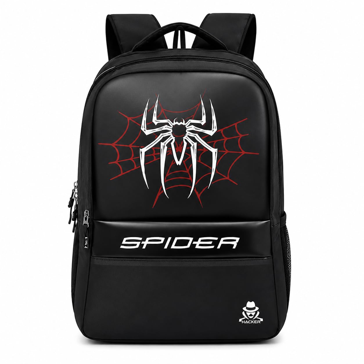 R BUNDELA STORE School bag for boys backpack Laptop Backpack Men & Women | For School, Office & Travel Daily Use Stylish Boys Girls Spider Bag | 5 Pockets 2 Hidden Pocket Black-image-21