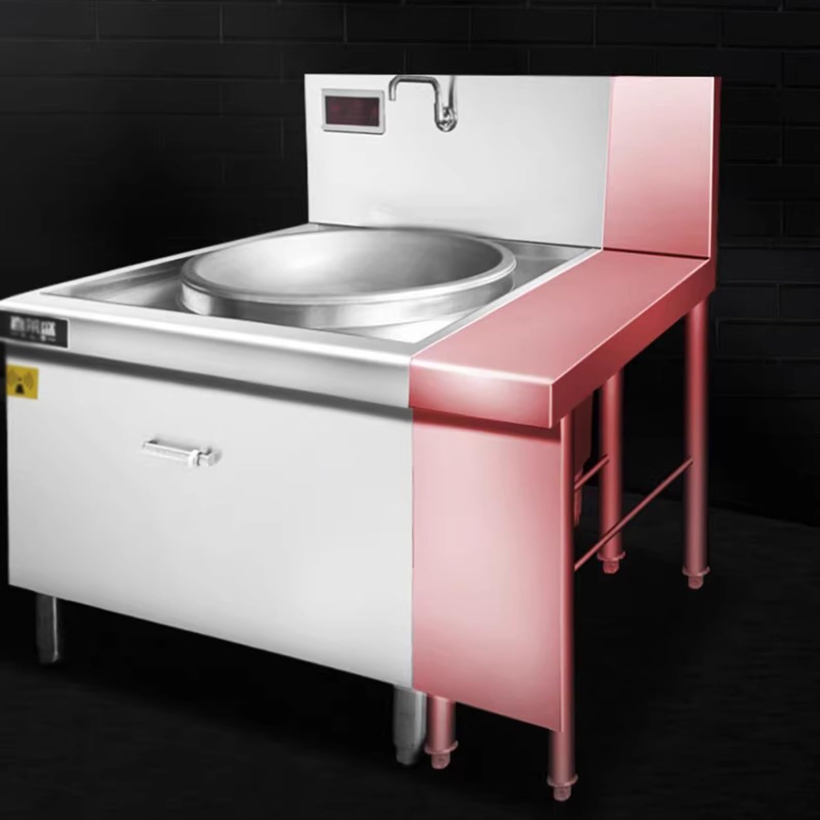 Tavolo Estensibile in Acciaio Inox per Piano di Lavoro, banco da Lavoro Professionale per cucine, con ripiano Inferiore per la Preparazione degli Alimenti, Ideale per Barbecue e Uso Domestic