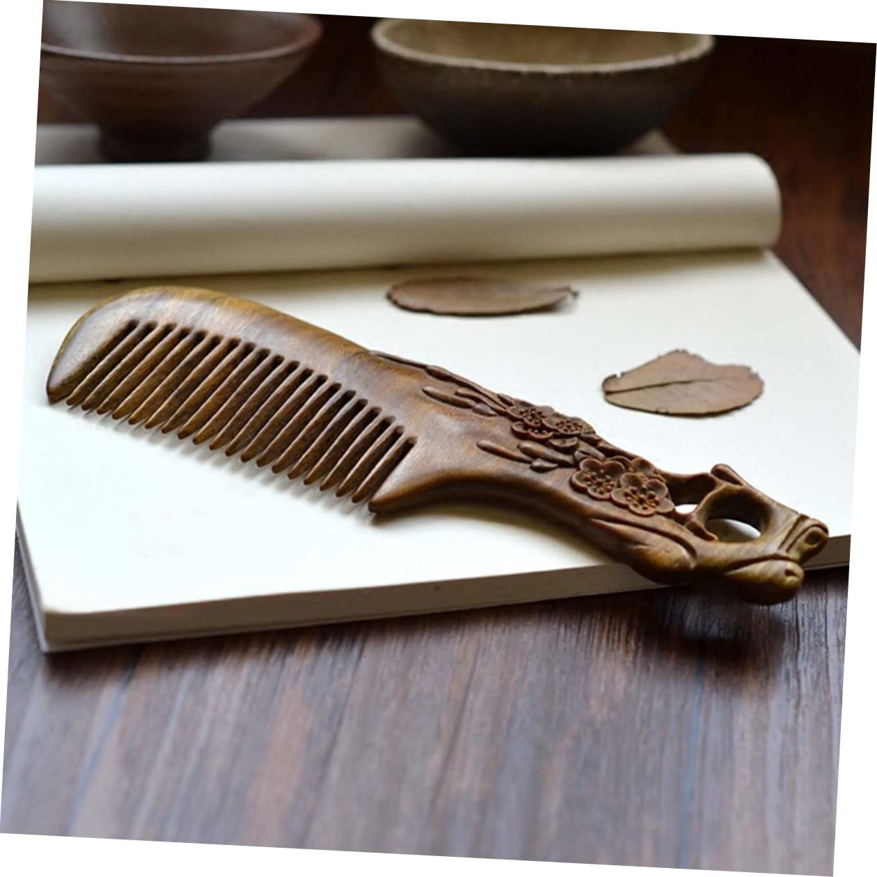 peine de madera, Peine de madera sándalo, peine dientes finos, Natural hecho a mano, for Barba, for burlarse del cabello