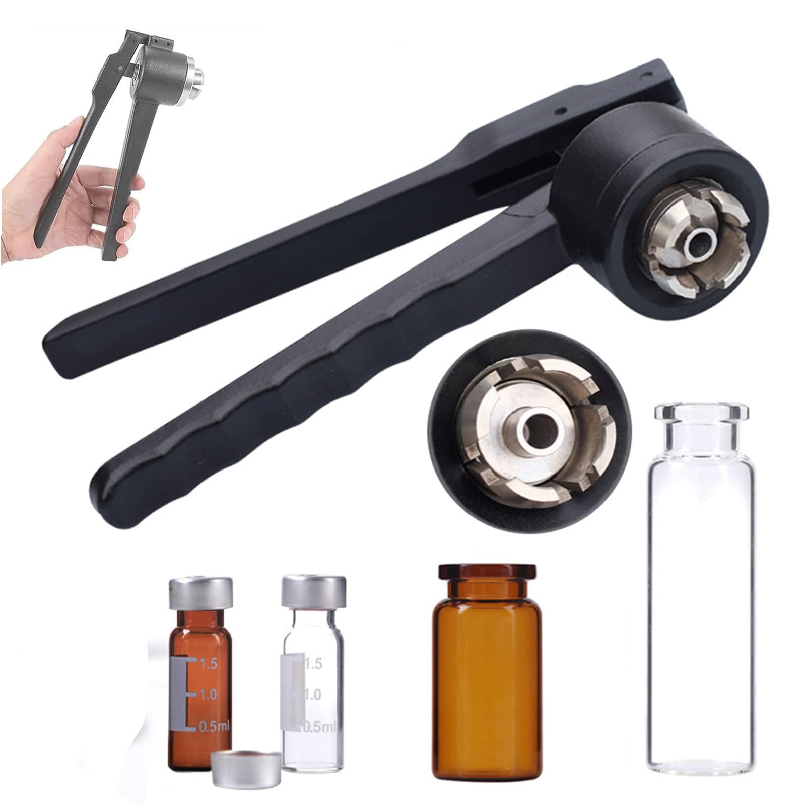 Abridor de tapas universal para botellas de 8 a 32 mm, abrebotellas manual de acero inoxidable con mango antideslizante, para tapas de aluminio y plástico