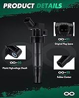 Vista 3 de SCITOO Paquete de 4 bobinas de encendido, para Kia Sportage 2.4L/2.0L 2011-2016, para K900 5.0L 2015-2017, para Santa Fe Sport 2.4L/2.0L 2013-2016